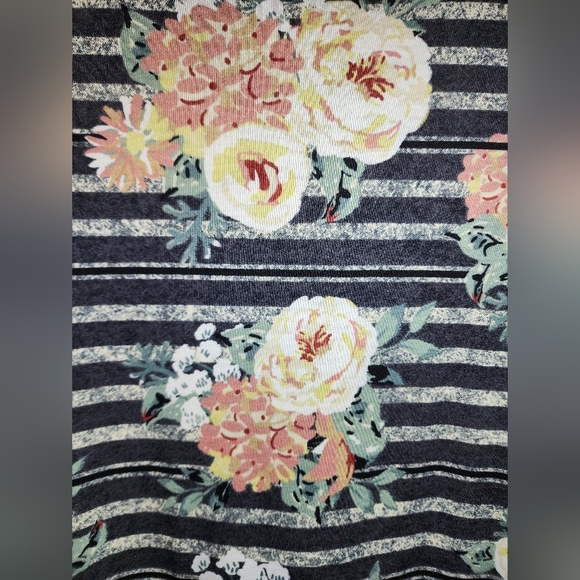 Lularoe Carly Dress • Stripes and Flowers - Picture 3 of 6